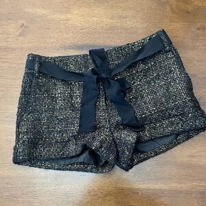 Express Black and Gold Tweed Shorts Size 00